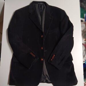 Zagato Collection Corduroy Blazer Jacket for Men Black Three Button Sport Co